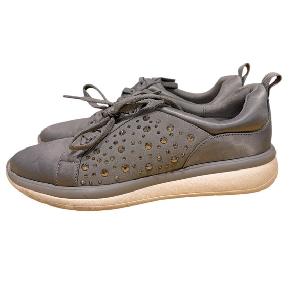Clarks Cloudsteppers 'Ezera Ave' Casual Lace Up Trainers Silver Sparkle Size 6.5 - Picture 1 of 5